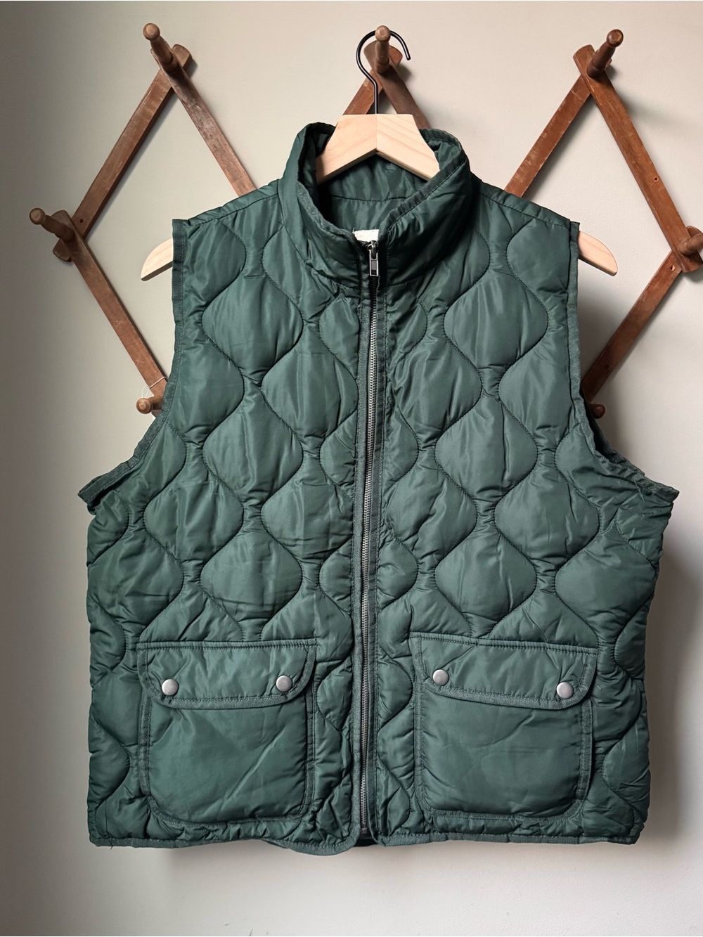 Thread & Supply Emerald Green Stratton Quilted Vest Women’s Large EUC